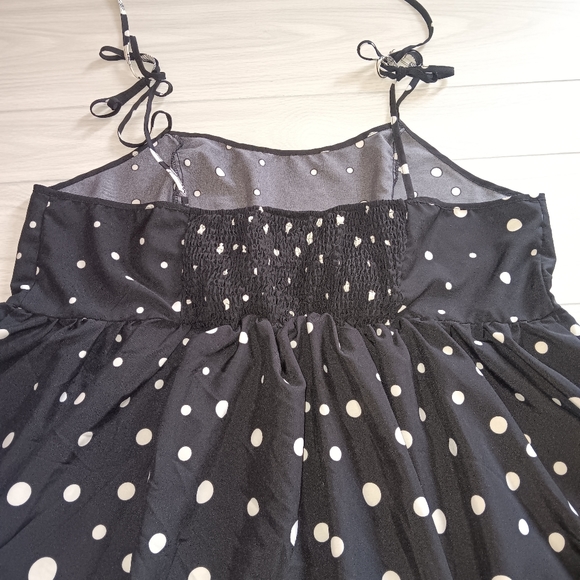 Plus Size Floral & Polka Dot Print Tie Shoulder Cami Dress - Picture 13 of 14